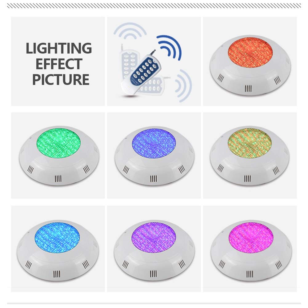 Lampada da parete da parete Piscina a LED, telecomando IP68 luci subacquee con telecomando AC12V decorazione di luci subacquee per illuminazione subacquea, illuminazione del paesaggio ( Size : 24W )