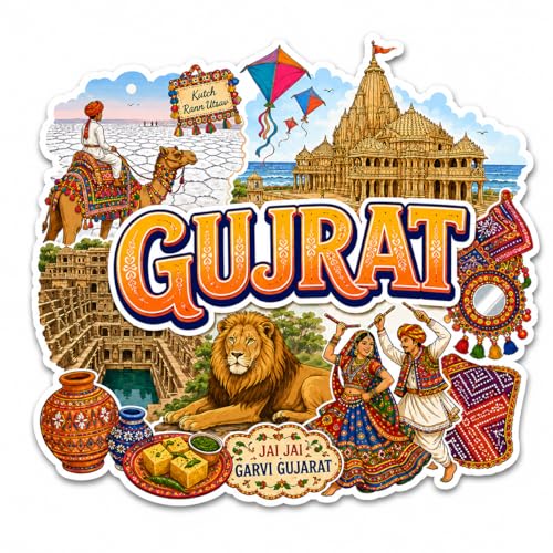 Image of Zesta Wooden Fridge Magnets Set | Refrigerator Decor Magnets for Kitchen | India Souvenir Fridge Magnet Collection | Wooden Magnet for Fridge Door Decoration (Gujrat)