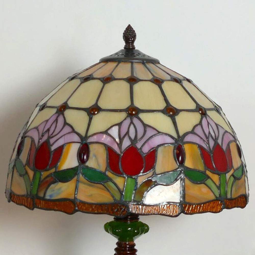 Tiffany-Stil Schreibtischlampen Vintage Pastoral Glas Art Dekorative Tischlampe Schlafzimmer Barock Nachttischlampe Mit Schalter Handgemacht Bar Cafe Retro Büro Studie Nachtlicht 40cm hoch E27 (D)