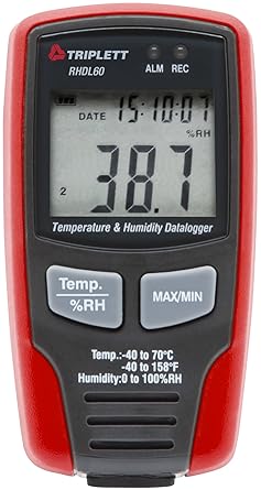 Triplett RHDL60 USB Temperature/Humidity Datalogger with Display - Record 16,000 Readings Each