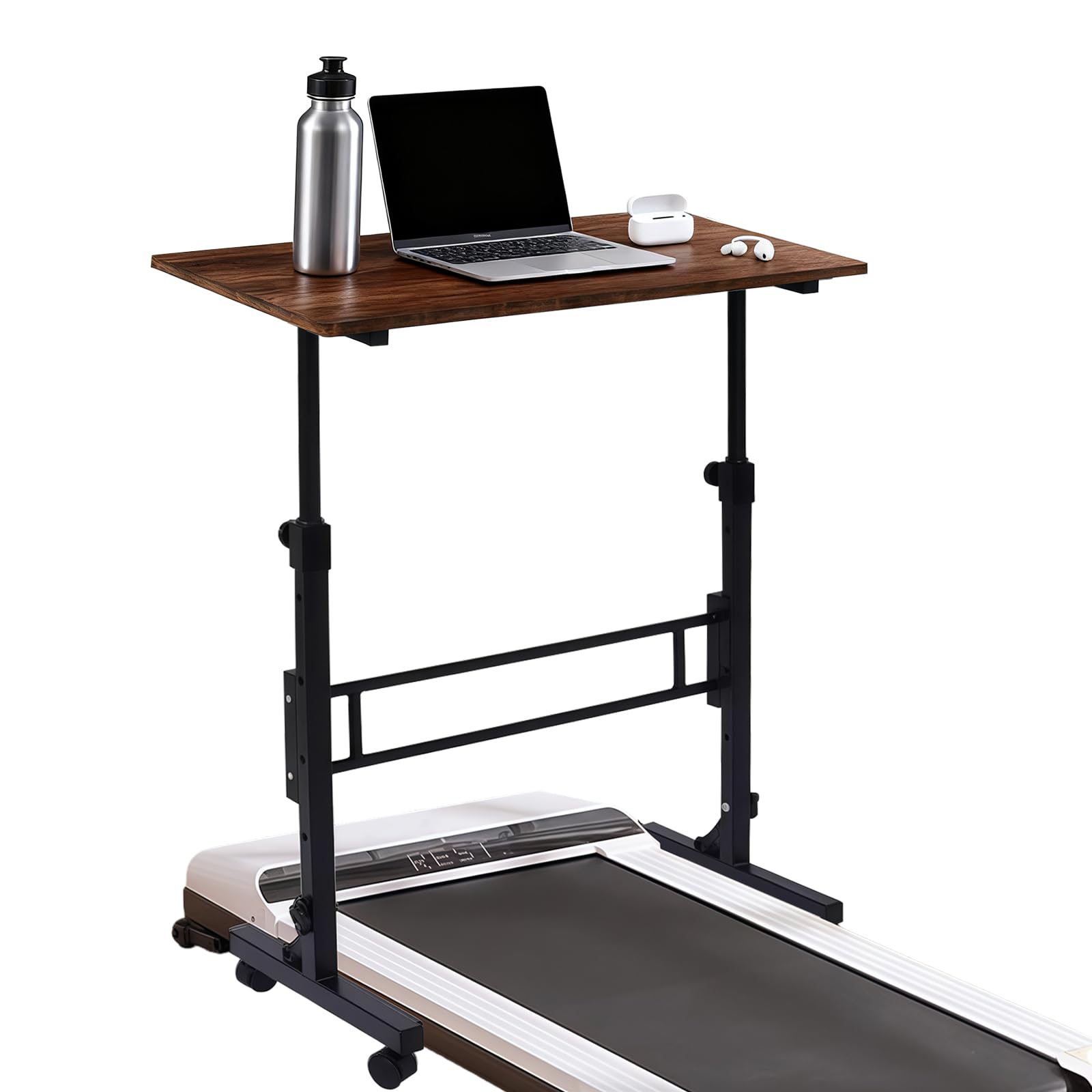 Adjustable Standing Desk for Walking Pad Treadmill, Mobile Stand Up Desk with Wheels, Small Rolling Table for Office, Workstation Standing table for Walking Pads, Trainer Stand Table for Indoor