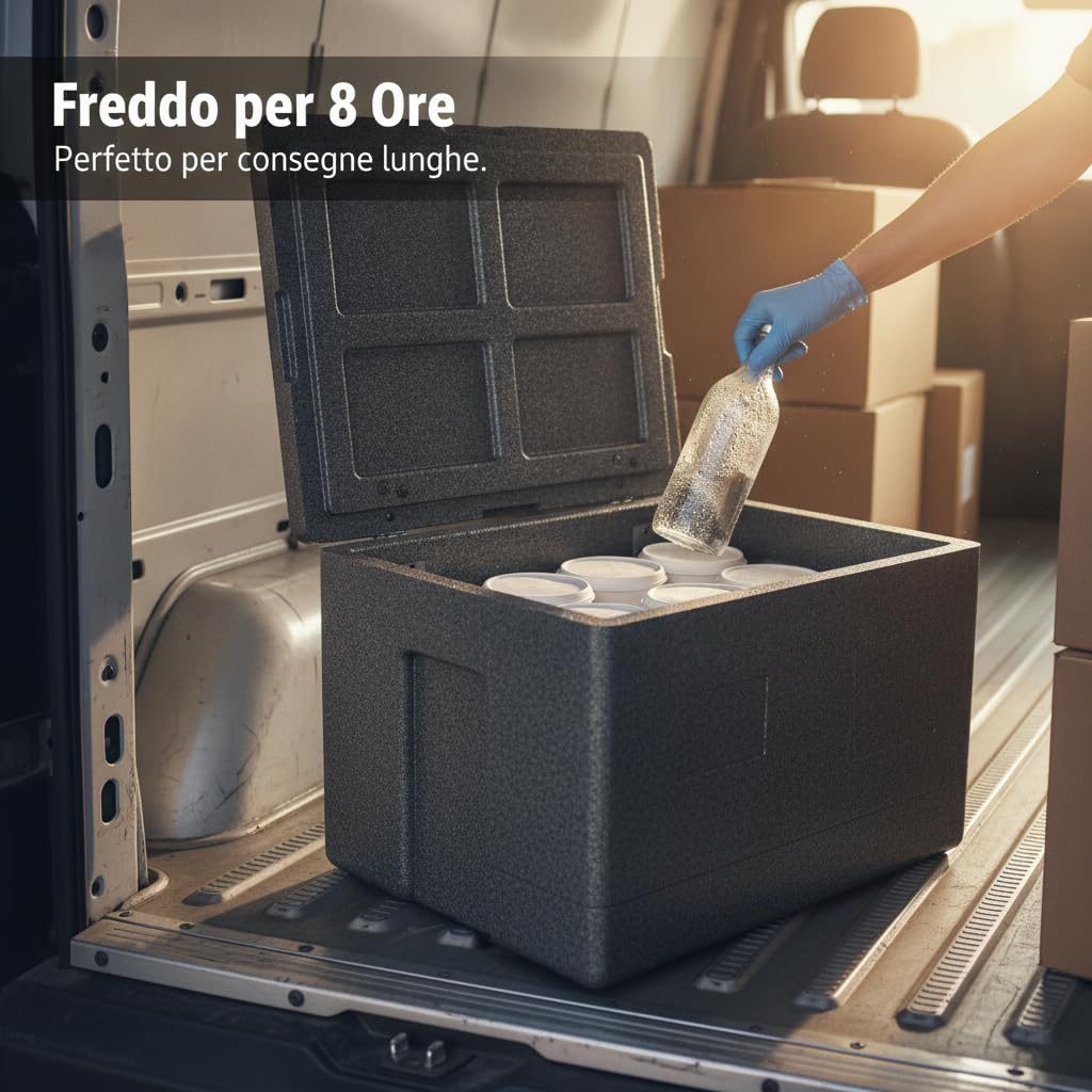 Scatola Termica Professionale per Alimenti Freddi, Contenitore Isotermico Robusto per Trasporto Alimenti, per cibi, Style 1
