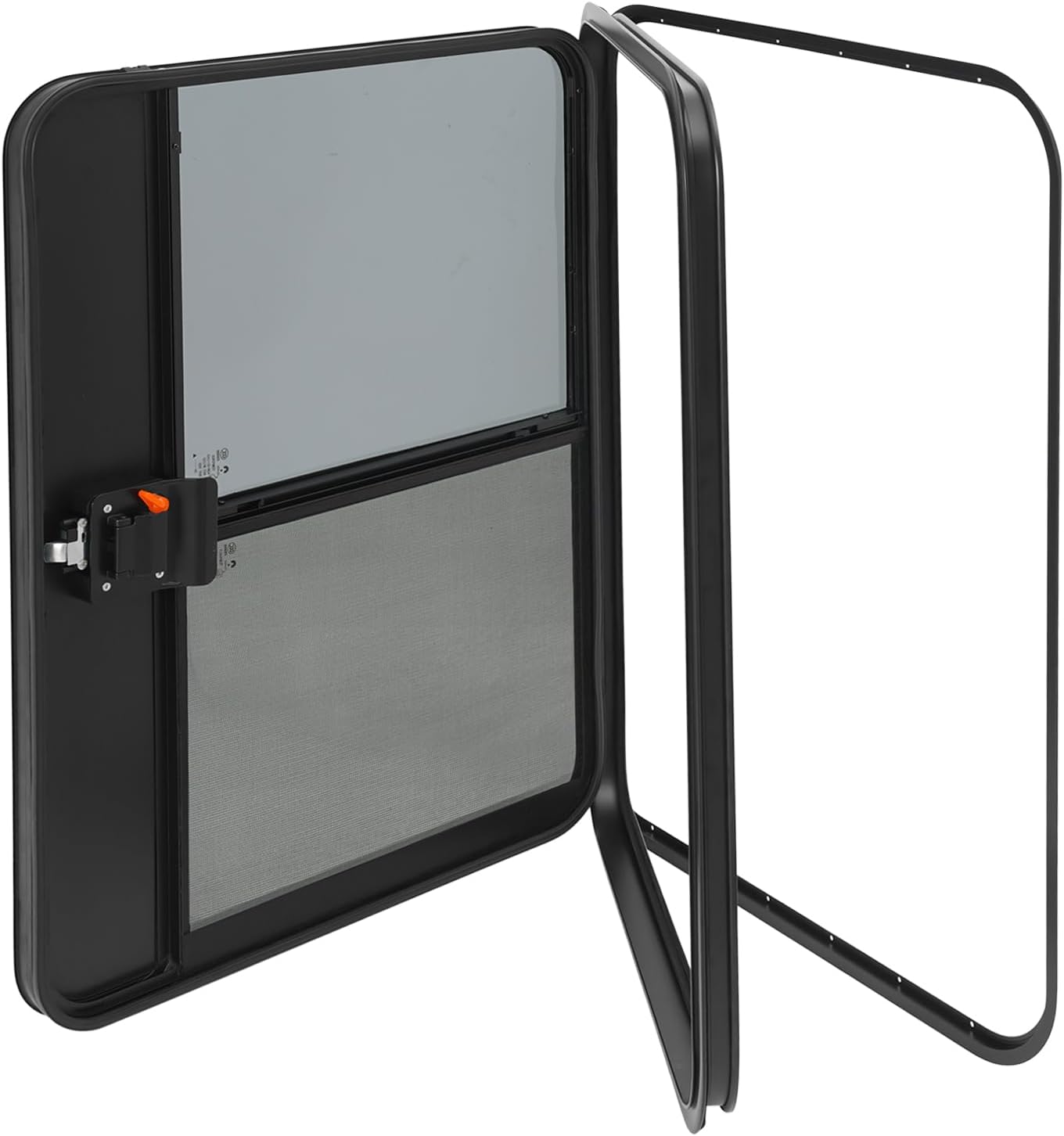 28"×38" RV Entry Door, Universal Aluminum Alloy Teardrop Trailer Door w/Tempered Glass & 4 Keys, for RVs, Campers, Trailers with 18-20mm Wall Thickness (Left Driver Side)