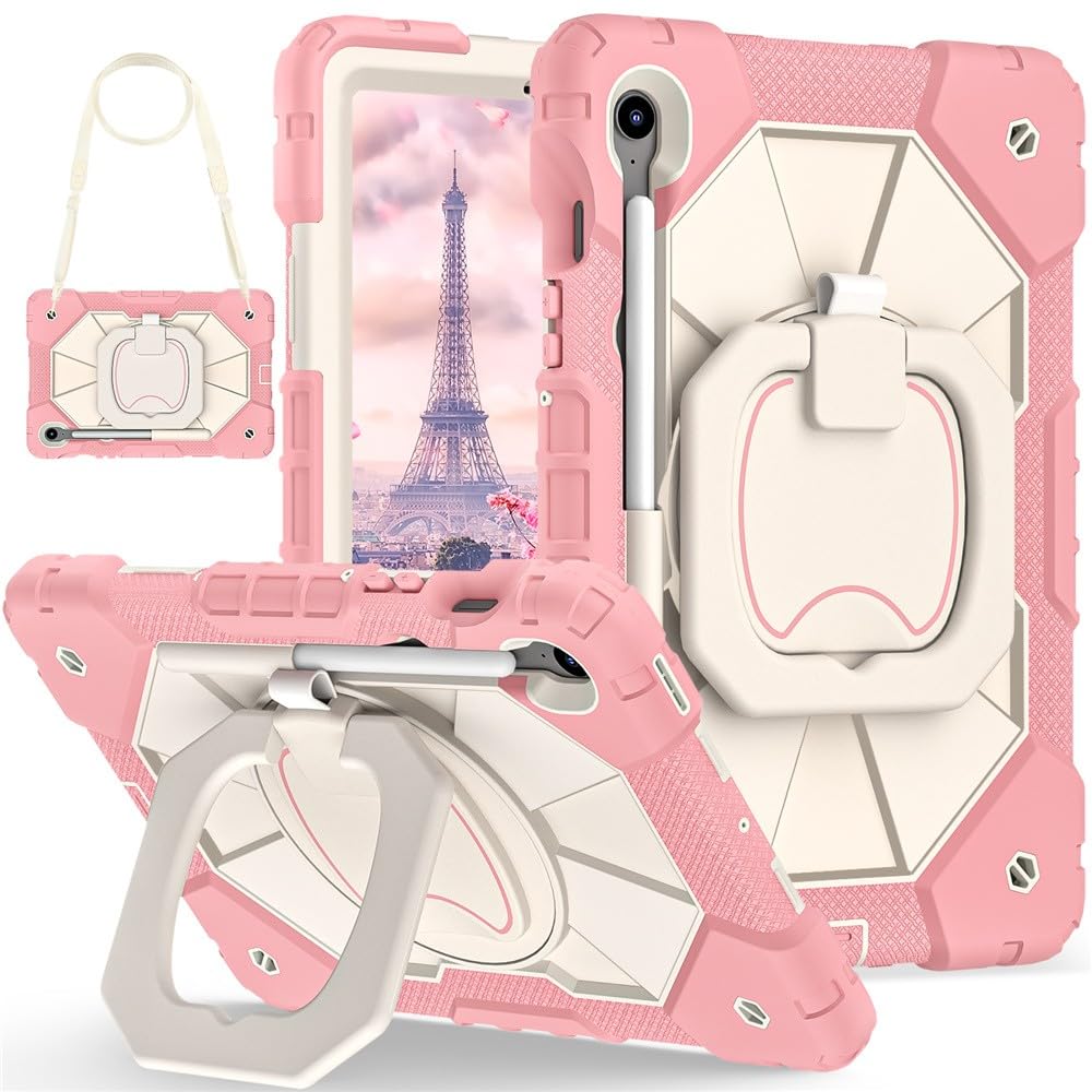Coque Samsung Galaxy Tab S10 Lite 10.9 X400 antichoc silicone rigide rose support intégré