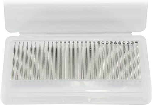 Miniatura 2 de Juego de 30 rebabas de diamante con forma de bola, brocas de diamante montadas en diamante de 332 pulgadas para herramientas rotativas (tamaño 0.039