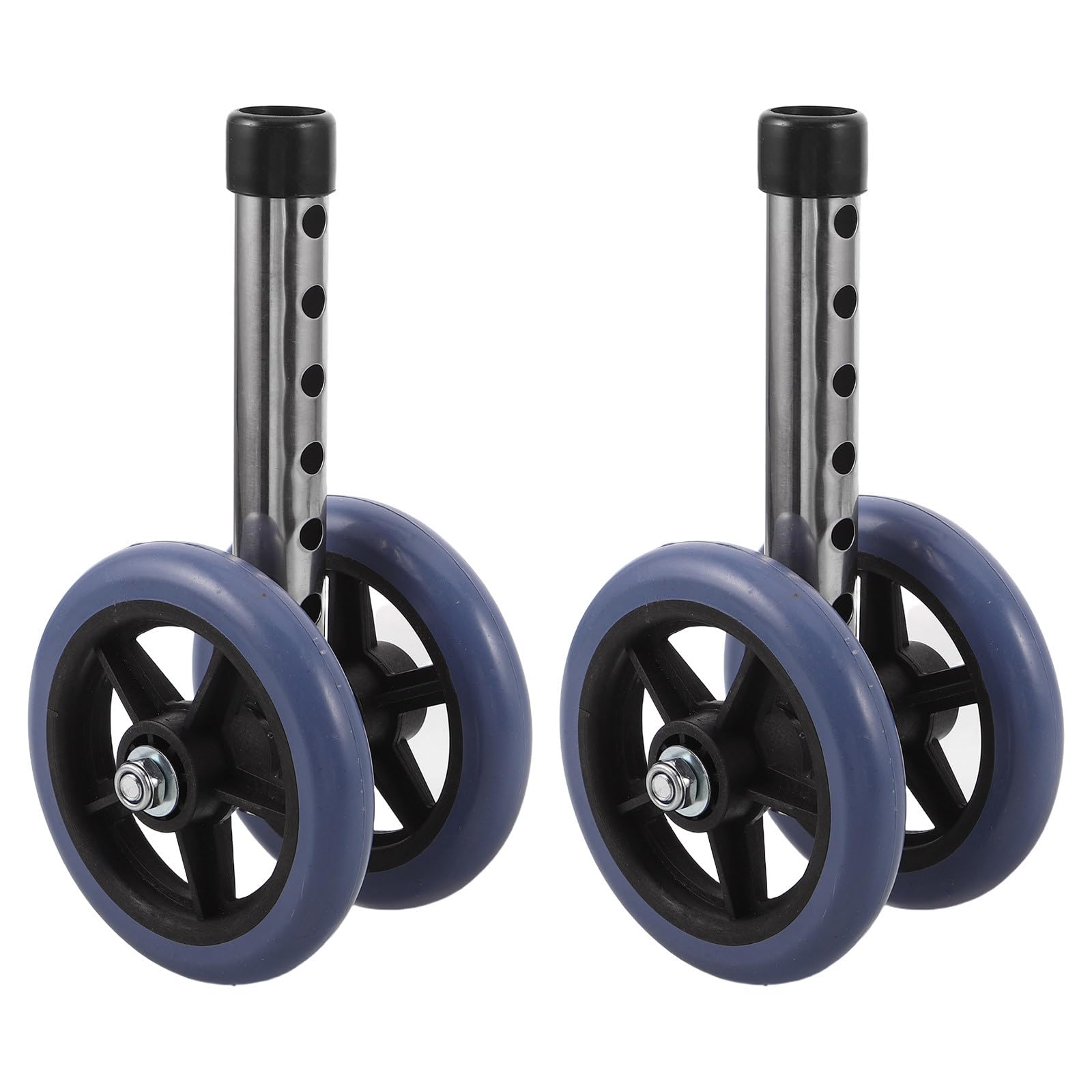 ibasenice Ruedas Giratorias para Andador 1 Par Ruedas de Repuesto Silenciosas de Acero Inoxidable Tamaño 8.65 X 4.72 X 4.32 Pulgadas Accesorios para Caminadores y Rehabilitación