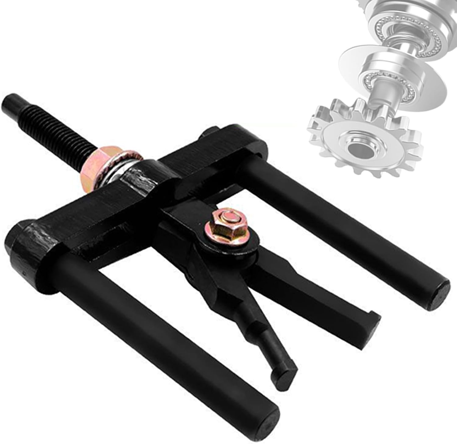 2-Jaw Gear Puller, Hub Removal Tool for Motorcycles with High Hardness Hook, Professional Grade Steel Construction with Product Feature Stability, Maintenance Tool for Pickup Vehicles Heavy Machinery