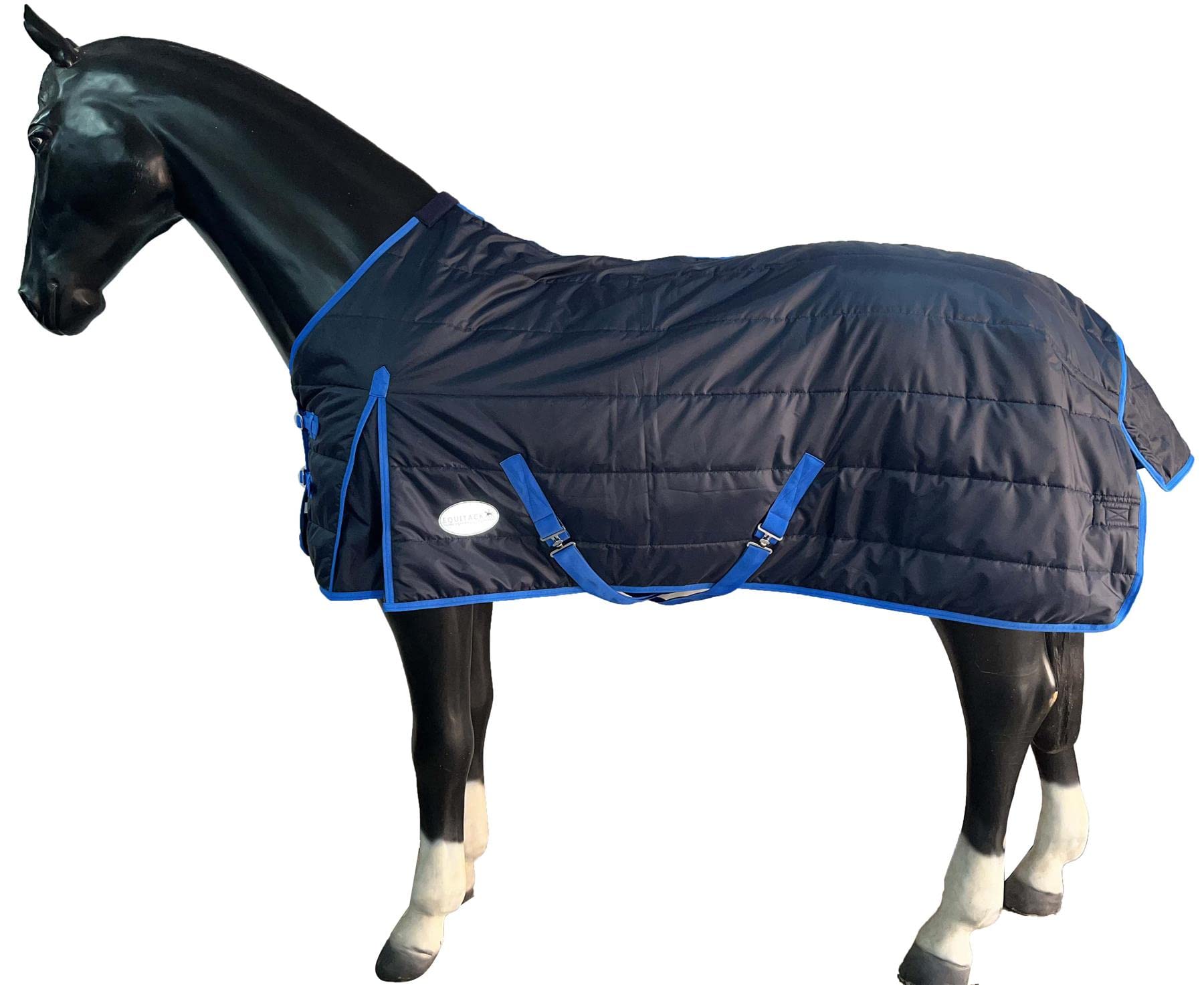 Equitack 1200D Winterdecke Pferd, 135cm | Regular Regendecke Pferd mit Fleece Lining | wasserdichte Outdoordecke Pferd | Füllung Navy