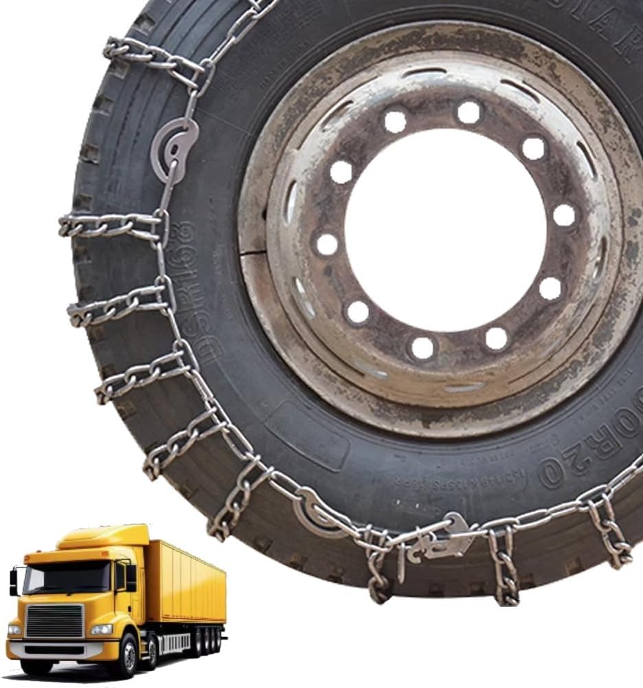 9mm Set of 2 Tire Chains for Suv and Pickup Trucks Slip Snow Traction Chains Durable Manganese Emergency Grip for Icy Roads 10.00-20 2pcs 205/75R17.5