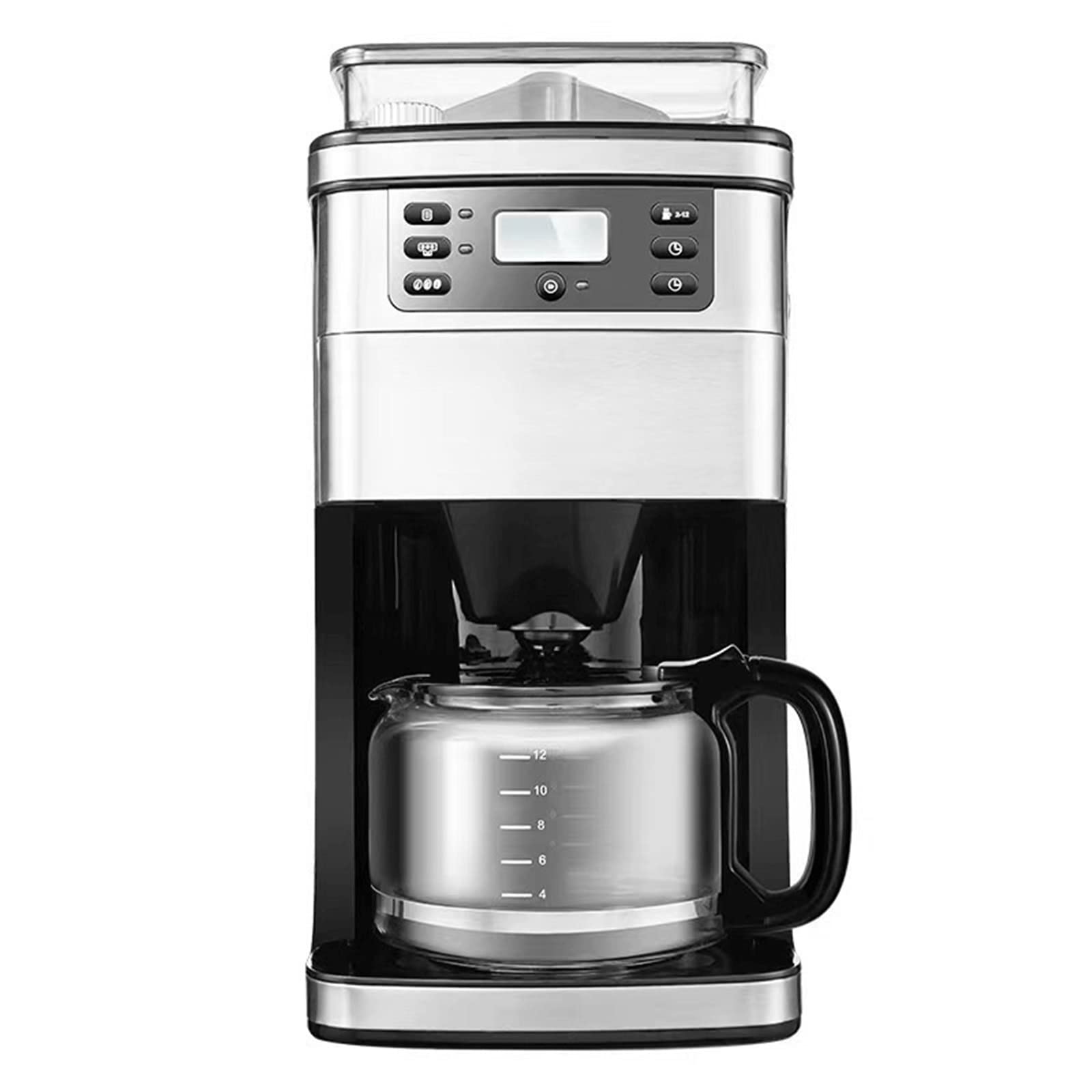 DieffematicKF Ekspresy do kawy Household Automatic Coffee Machine Freshly Ground Coffee Beans/powder Commercial Automatic Coffee Machine (Color : White, Size : EU)