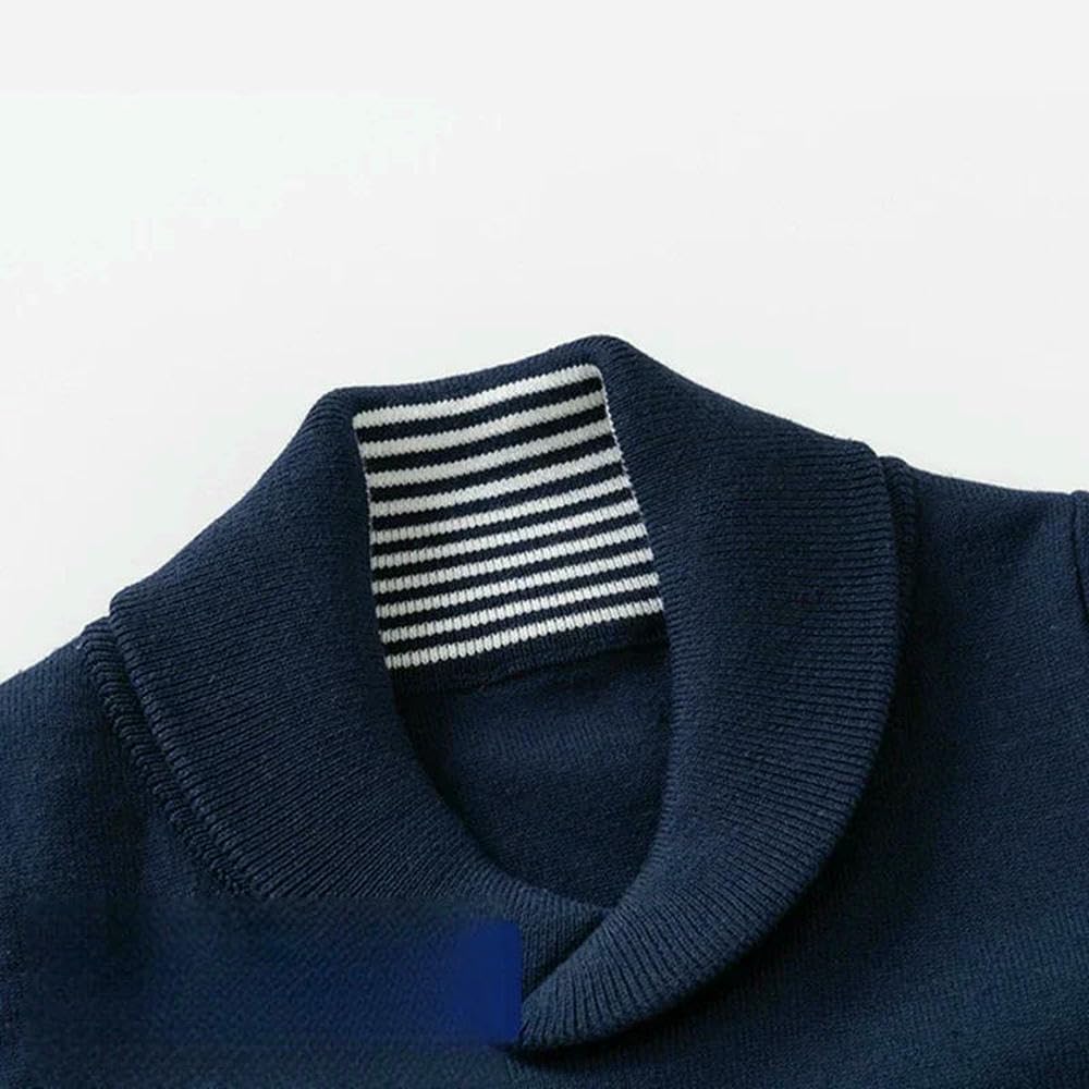 QXDZSW Jesień Zima Dziecięcy Sweter 2-10Y Chłopcy Marynarski Kołnierz Dzianina Dzieci Z Długim Rękawem Dzianina Top Ciepła Odzież Wierzchnia