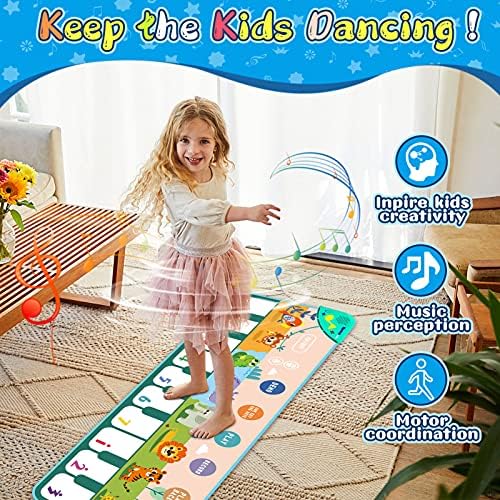 Baby Piano Musical Mats - Jefshon 35 Music Sounds Dance Floor Mat, Music Keyboard Touch Playmat Early Education Learning Musical Toys Gift for Toddlers Kids Girls Boys 4