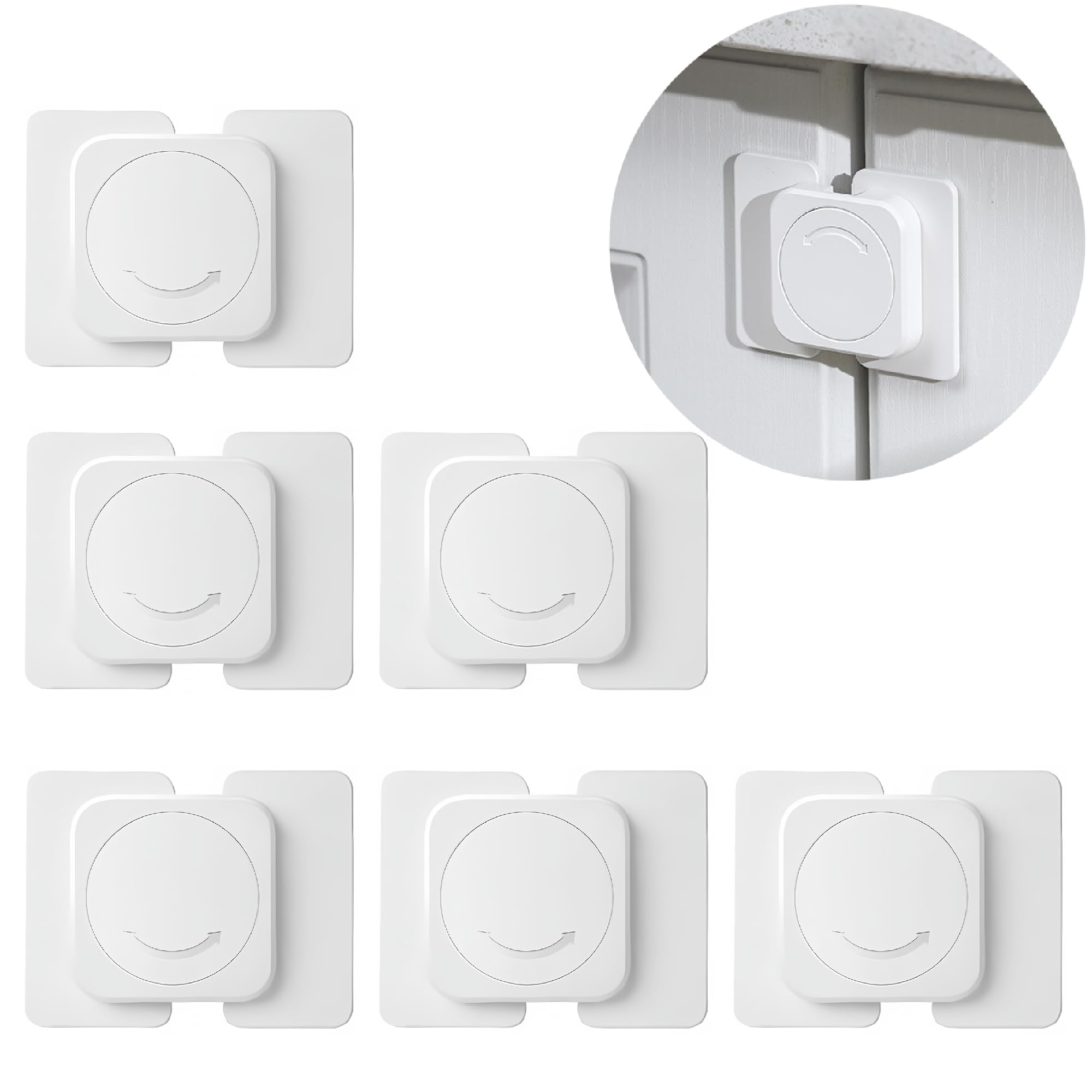Oruiiju 6 Stück Safety Lock for Cupboards and Fridgek - Strong Adhesive - Suitable for Window and Refrigerator, Cupboard, Drawer, Washing Machine, Cupboard etc(Weiß)