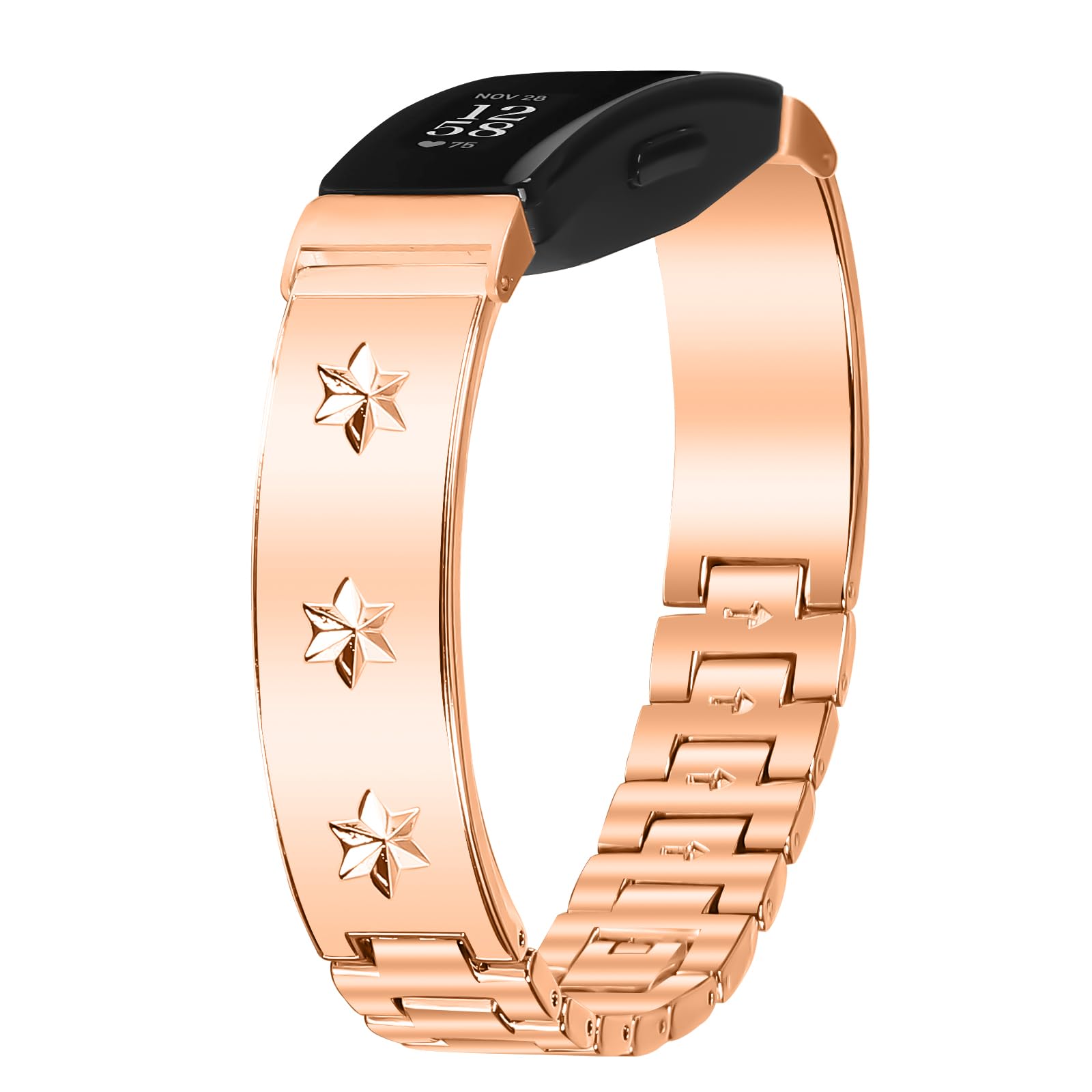 Gimuk Straps Compatible for Fitbit Inspire 2 Strap Women Men, Stainless Steel Metal Replacement Wristband Band Compatible with Fitbit Inspire 2/Inspire HR/Inspire/Ace 2 Small Large (Rose Gold)
