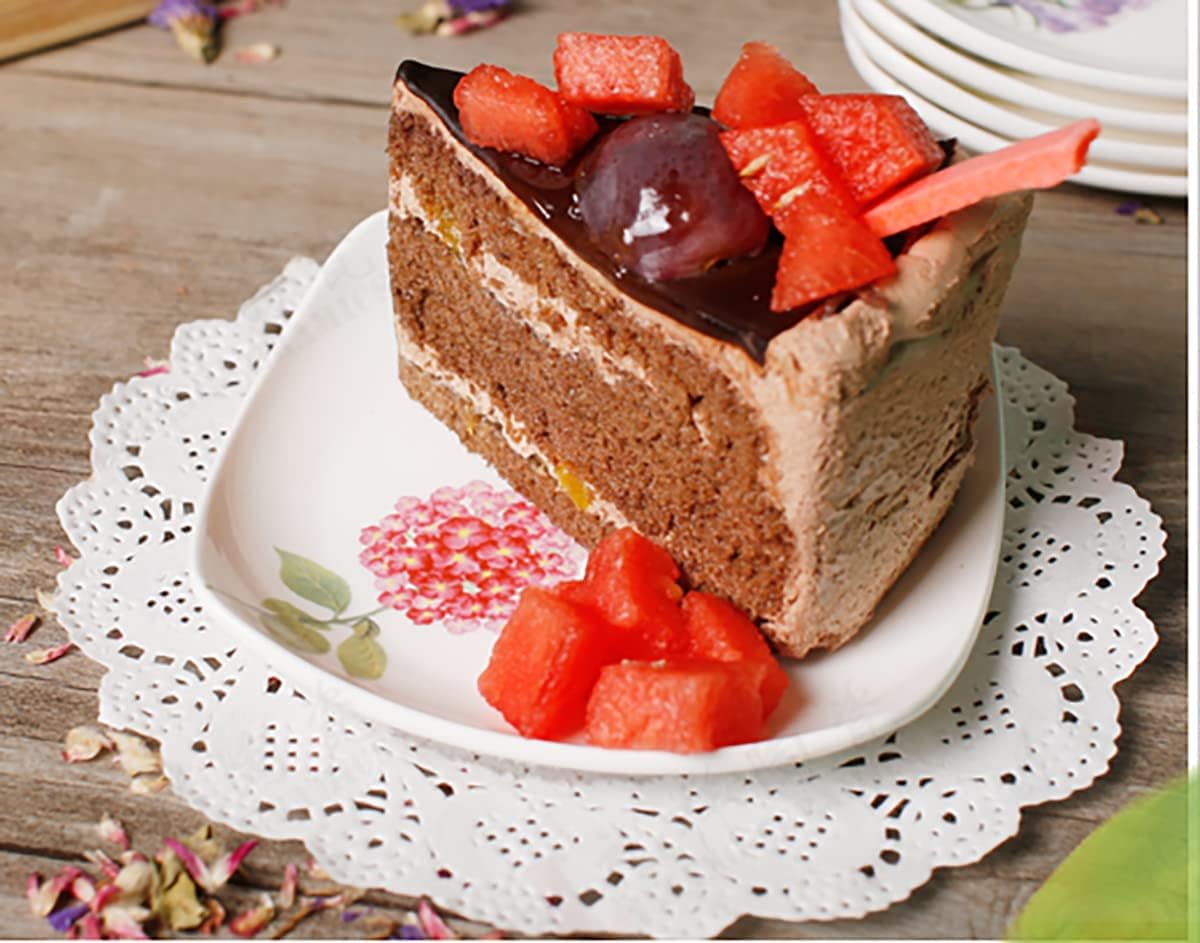 Flowers Pattern Square Plates Set, Ceramic Dessert Plates, Appetizer Plates, 5 Inch, Set of 6,