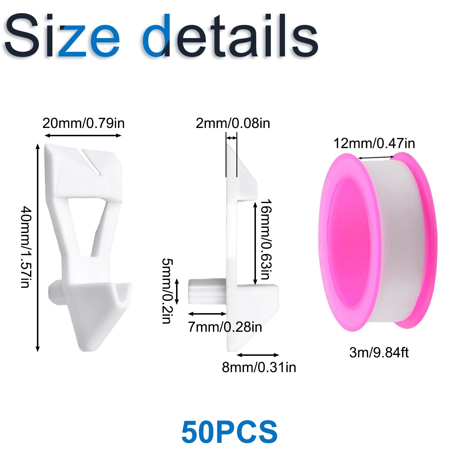 INCREWAY 50pcs Cabinet Board Support Pegs, White Plastic Shelf Pins - Image 2