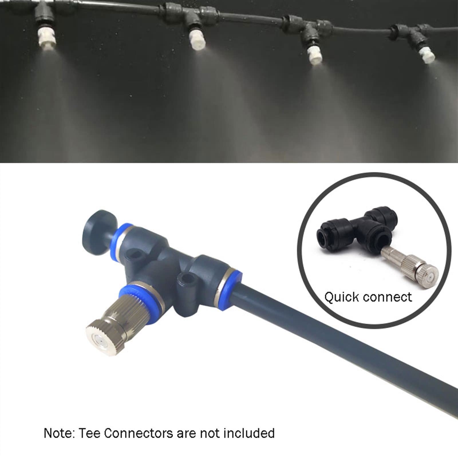 Boquilla de pulverización de Alta presión, Boquilla atomizadora de latón, Paquete de 10 boquillas de nebulización de Baja presión para refrigeración de Jardines de 0,1 a 0,6 mm (0,3 mm).
