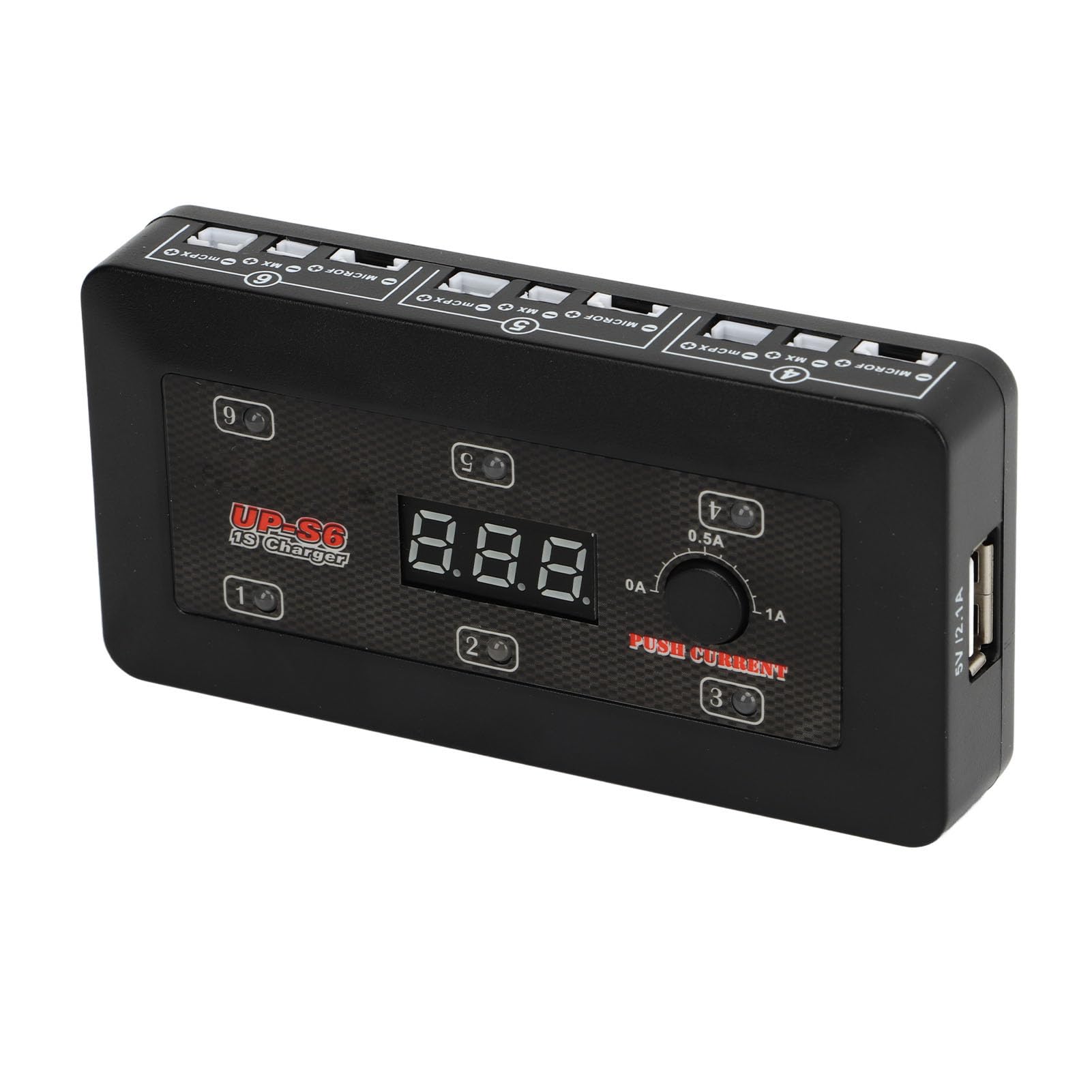 Cargador de Batería LiPo LiHV, Indicador LED Negro Eficiente, Puerto USB MX MCPX, Cargador UP S6 1S para Modelo de Avión