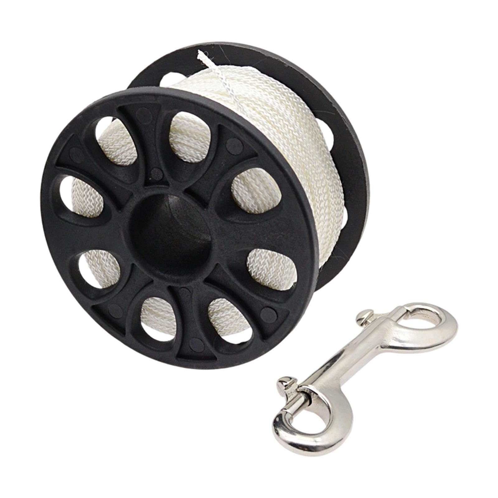 Strong nylon buoy reel line spool has durable components for scuba diving underwater diving spool