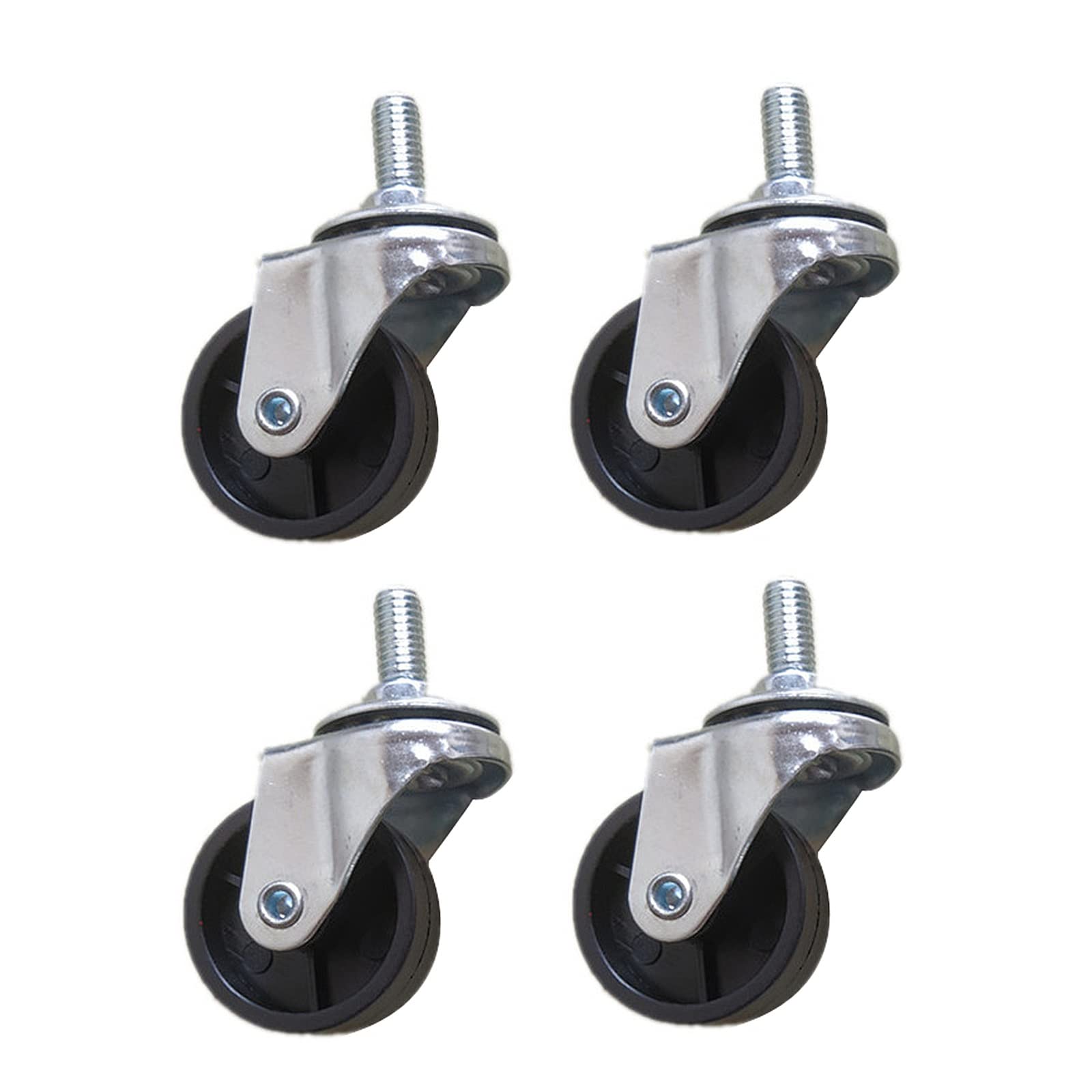 Roulettes pivotantes de 50 mm en nylon et acier inoxydable pour meubles avec vis