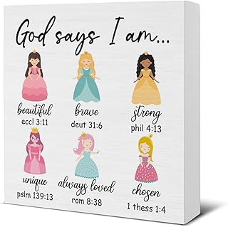 God Says I Am Princess Sign Positive Affirmation Wooden Sign Christian I...
