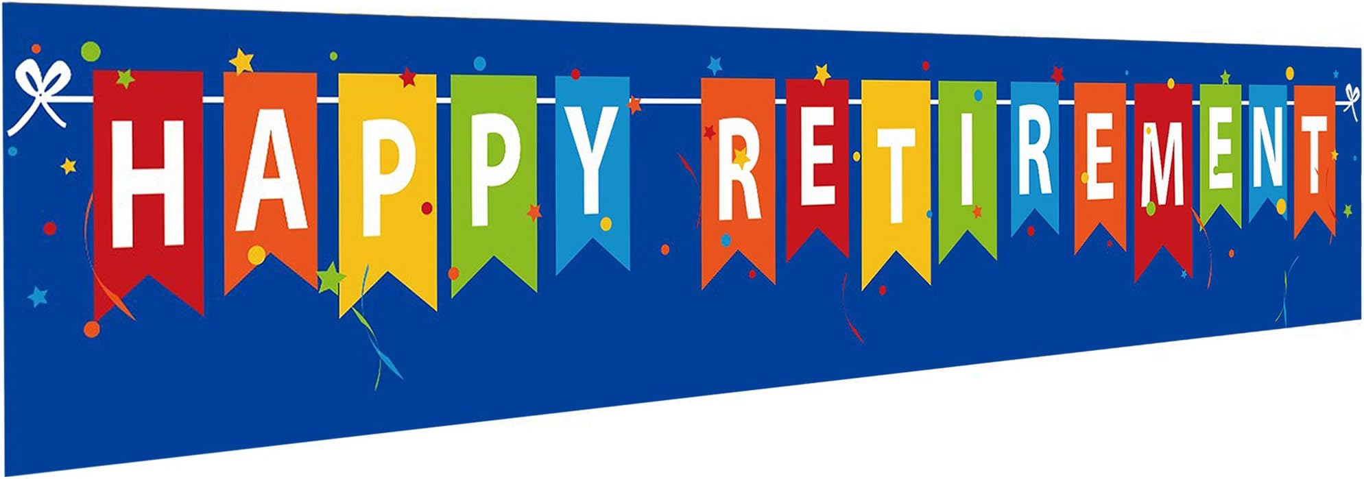 Large Colorful Happy Retirement Banner, Happy Retirement Bunting Flag, Retirement Party Decorations.