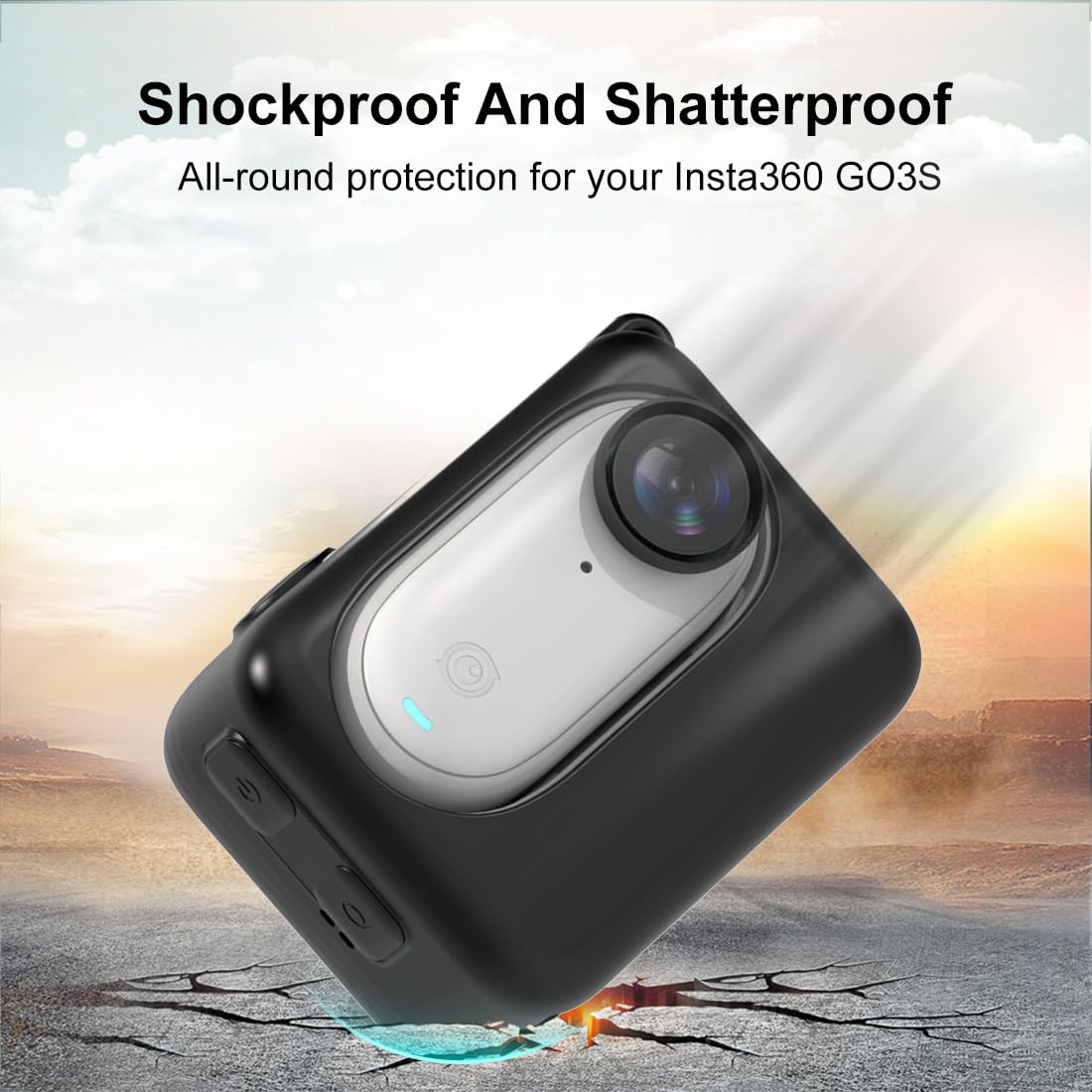 Custodia In Silicone Per Insta360 GO 3S/GO 3 - Cover Protettiva Antiurto Con Laccetto E Copriobiettivo - Foto 9