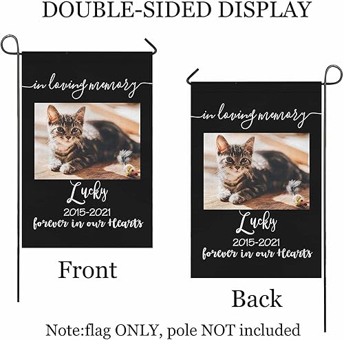 Miniatura 8 de Banderas de jardín personalizadas con foto de mamá papá, bandera personalizada de la casa de la pérdida de papá en la bandera de la memoria amorosa