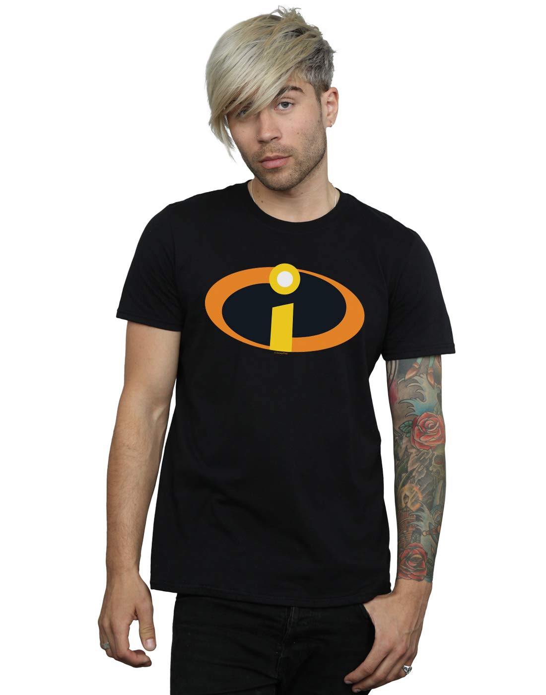 Absolute Cult Men's Black Disney The Incredibles Costume Logo T-Shirt Medium