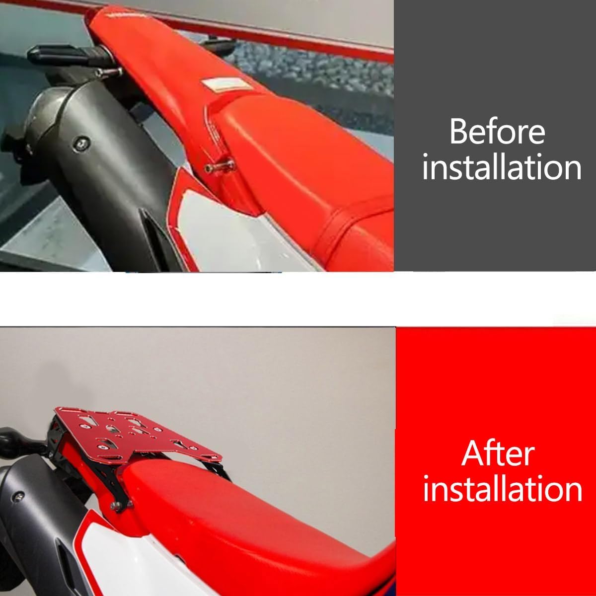 Compatible with 2021-2025 CRF 300L / CRF300L Rally Rear Rack - CNC Tail Luggage Cargo Rack (Red)