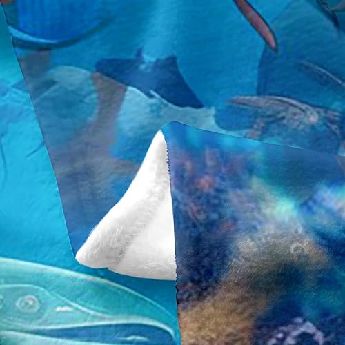 Miniatura 3 de Erosebridal Manta de tortuga marina para todas las estaciones, manta de vellón de tiburón, tamaño individual de 60 x 80 pulgadas, manta mullida de