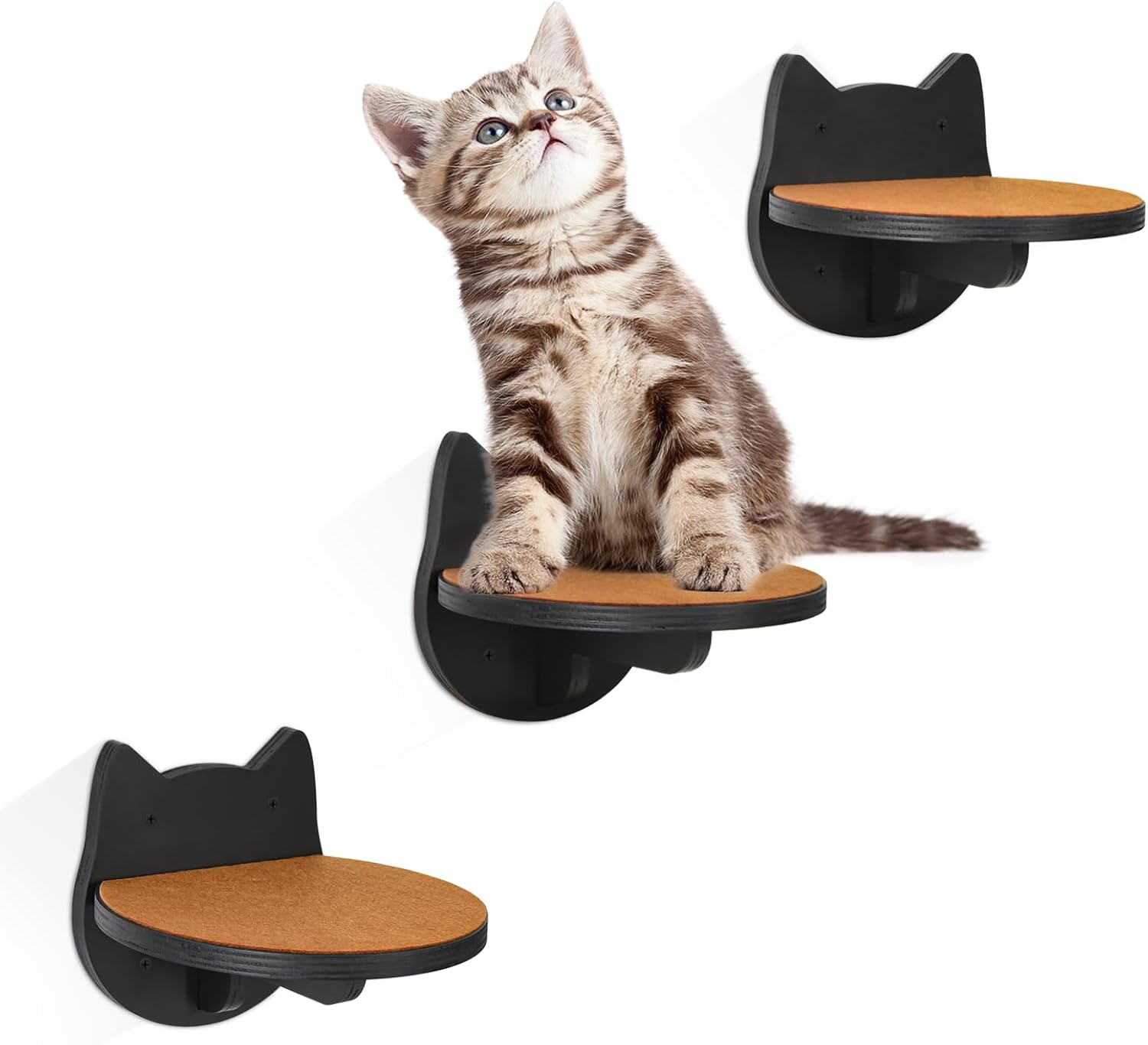 3Pcs Cat Shelves Wall Mounted, Cat Wall Shelves Climbing