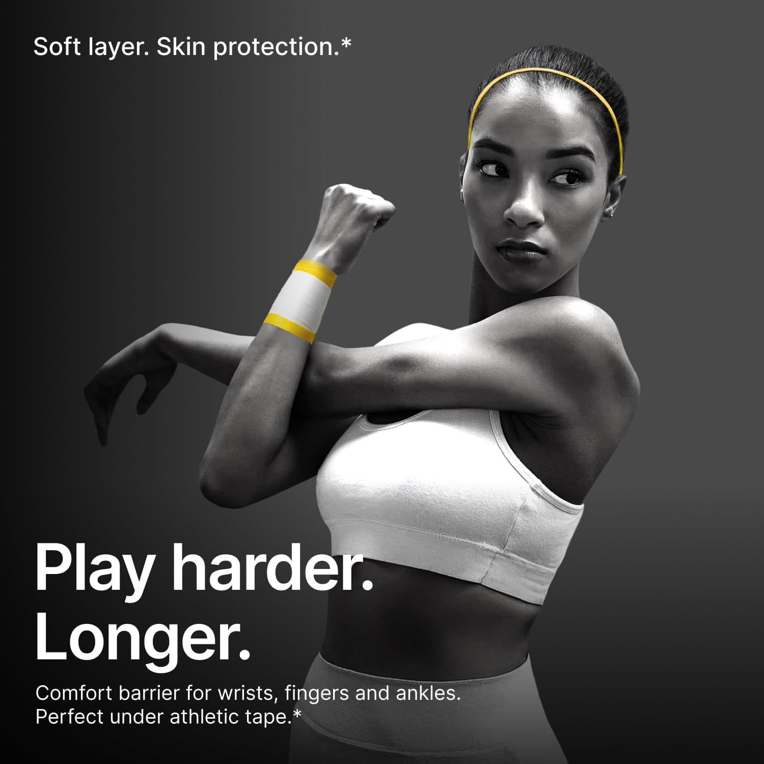 Hampton Adams | As Seen on Shark Tank | Original Pre Wrap (3-Pack) | Athletic Foam Underwrap Latex Free No Glue | Sports Training Wrap for Wrist Ankle Hair Headbands (Black)