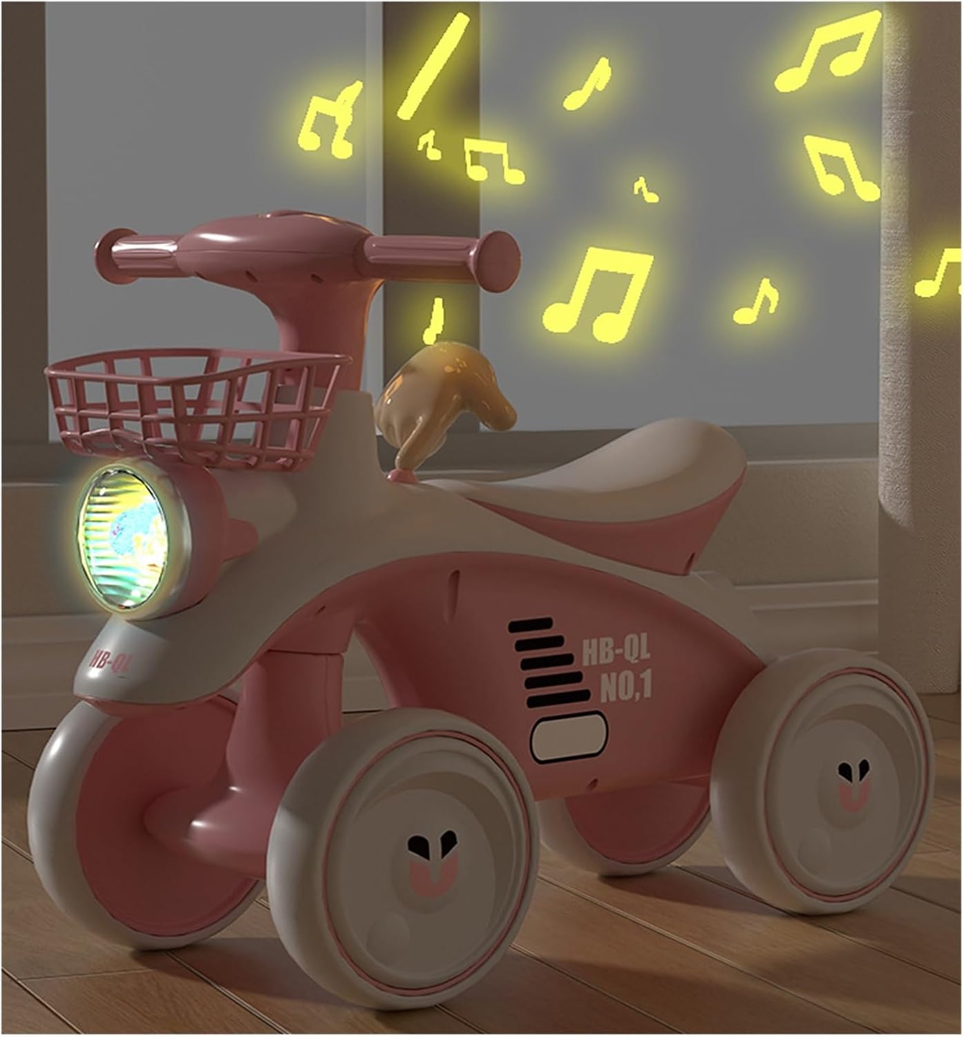 Twist car Swing Car 4 Silence Wheels Baby Balance Bike with Music No Pedal, Ride on Toys for Indoor and Outdoor Ride on Toy(Pink)