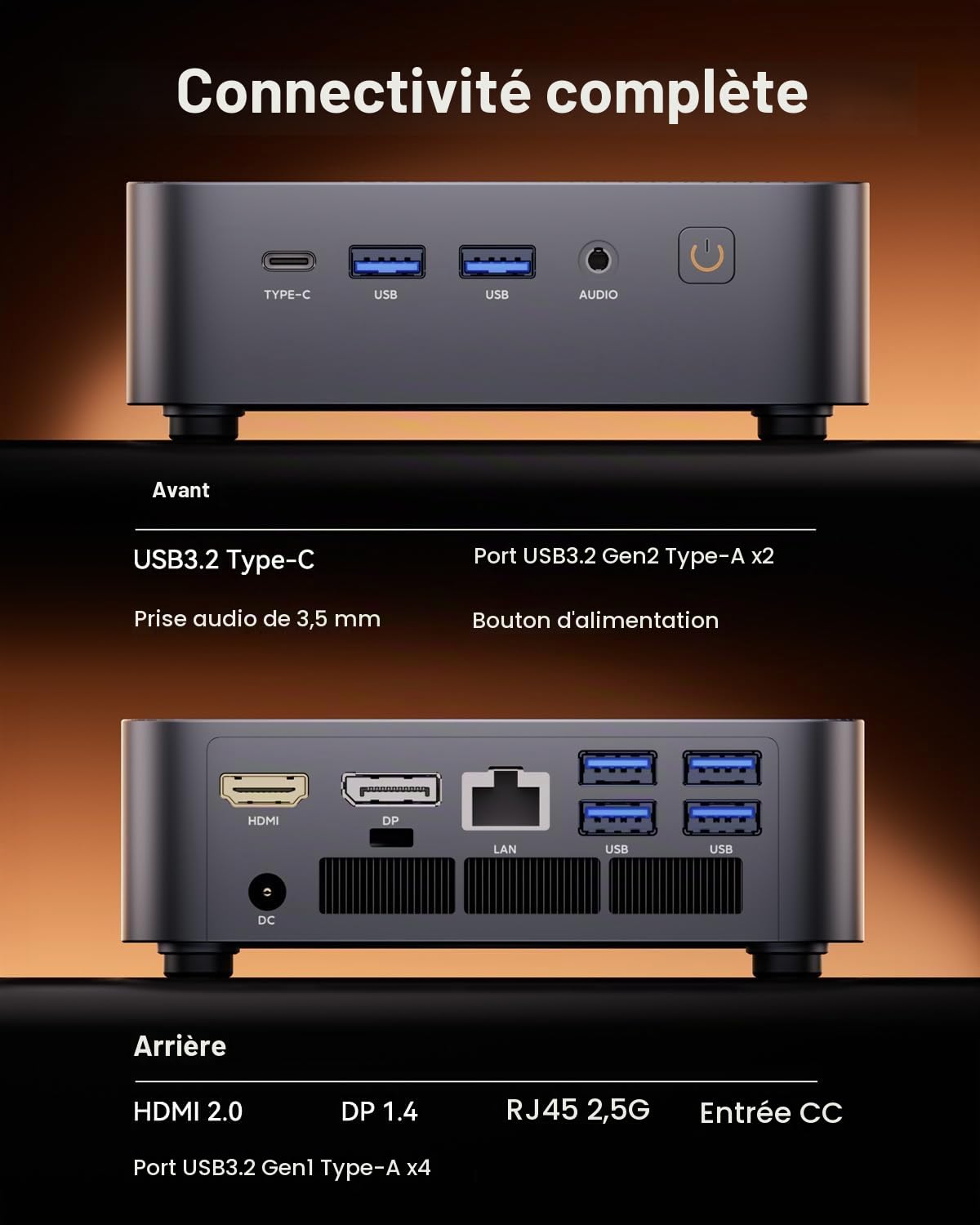CTONE M2 Mini PC i9-14900HX, 32 Go DDR4 1 to SSD, Win 11 Pro