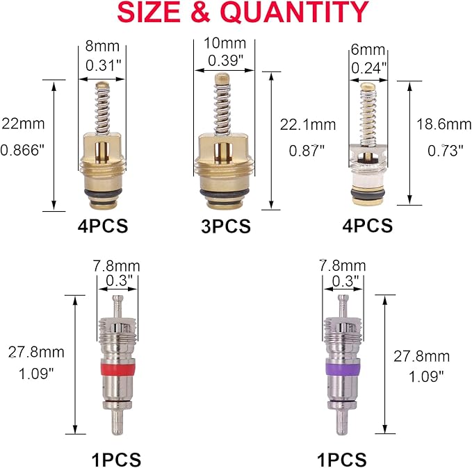 Kit de 102 Piezas para Válvulas de Aire Acondicionado de Auto TWTADE miniatura 2