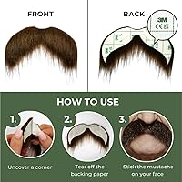 Vista 19 de Mustaches Bigotes falsos autoadhesivos, original, estilo morsa, M Jengibre