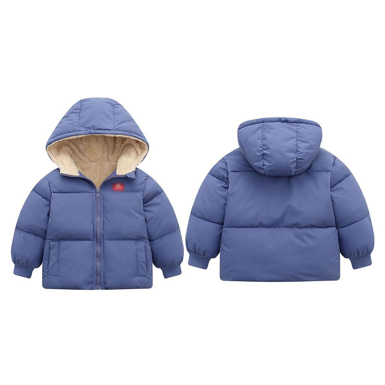ASSICON Piumino con cappuccio per bambina da bambino Cappotto invernale per bambino Giubbotti in pile foderati caldi Bambino Capispalla invernale caldo Piumino leggero