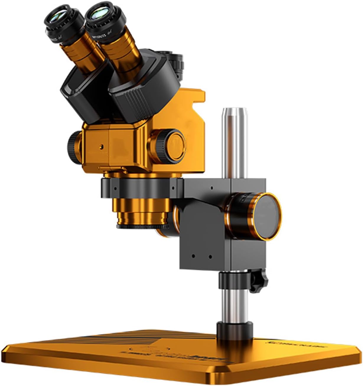 Trinocular Stereo Microscope, 6.5X-60X Lab Microscope, WF10X25 HD Adjustable Eyepiece, with CCD 0.45X Camera Adapter/LED Ring Light, for Students, Adults, Beginner