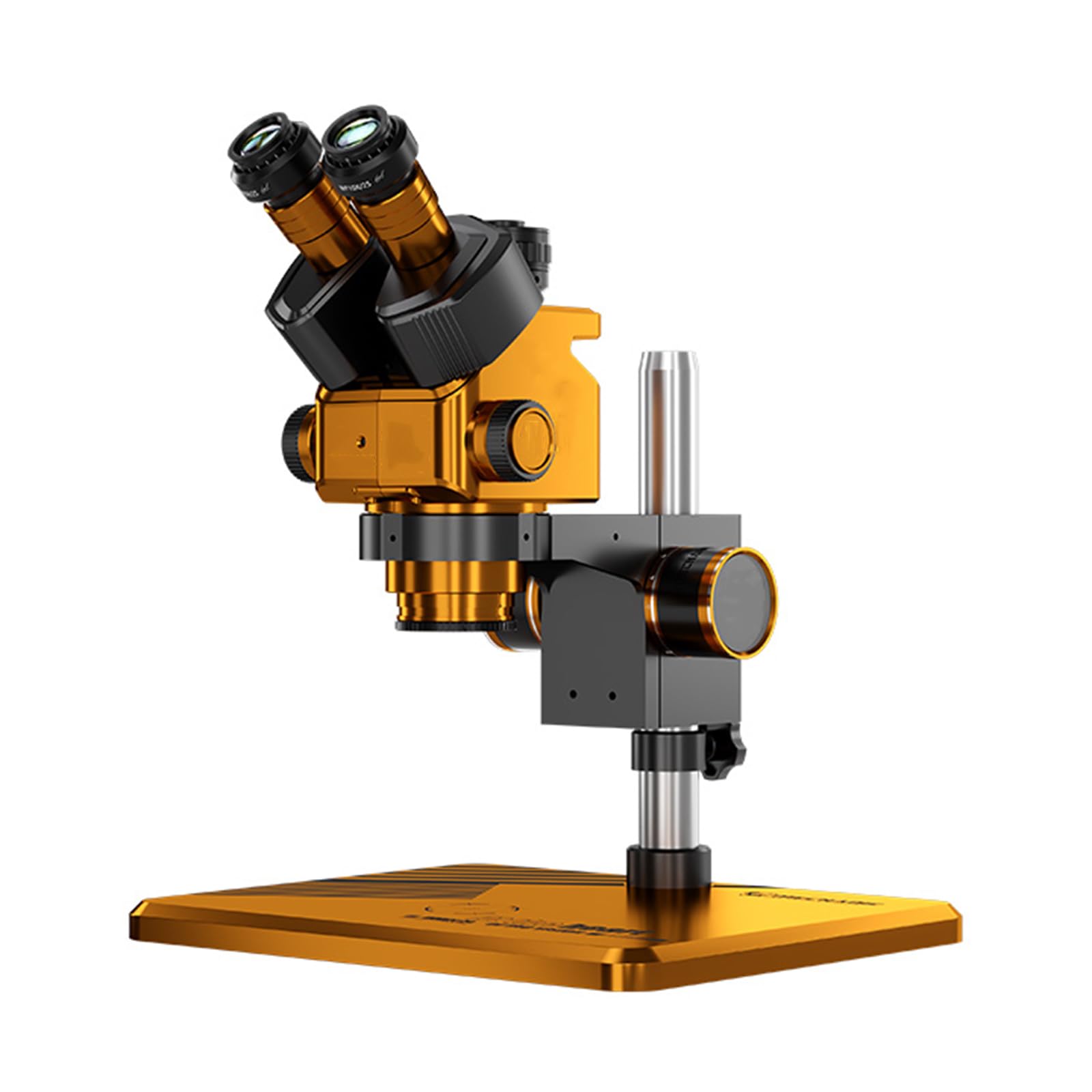 Trójokularowy mikroskop stereo, mikroskop laboratoryjny 6,5X-60X, regulowany okular WF10X25 HD, z adapterem kamery CCD 0,45X, światłem pierścieniowym LED, dla studentów, dorosłych, początkujących