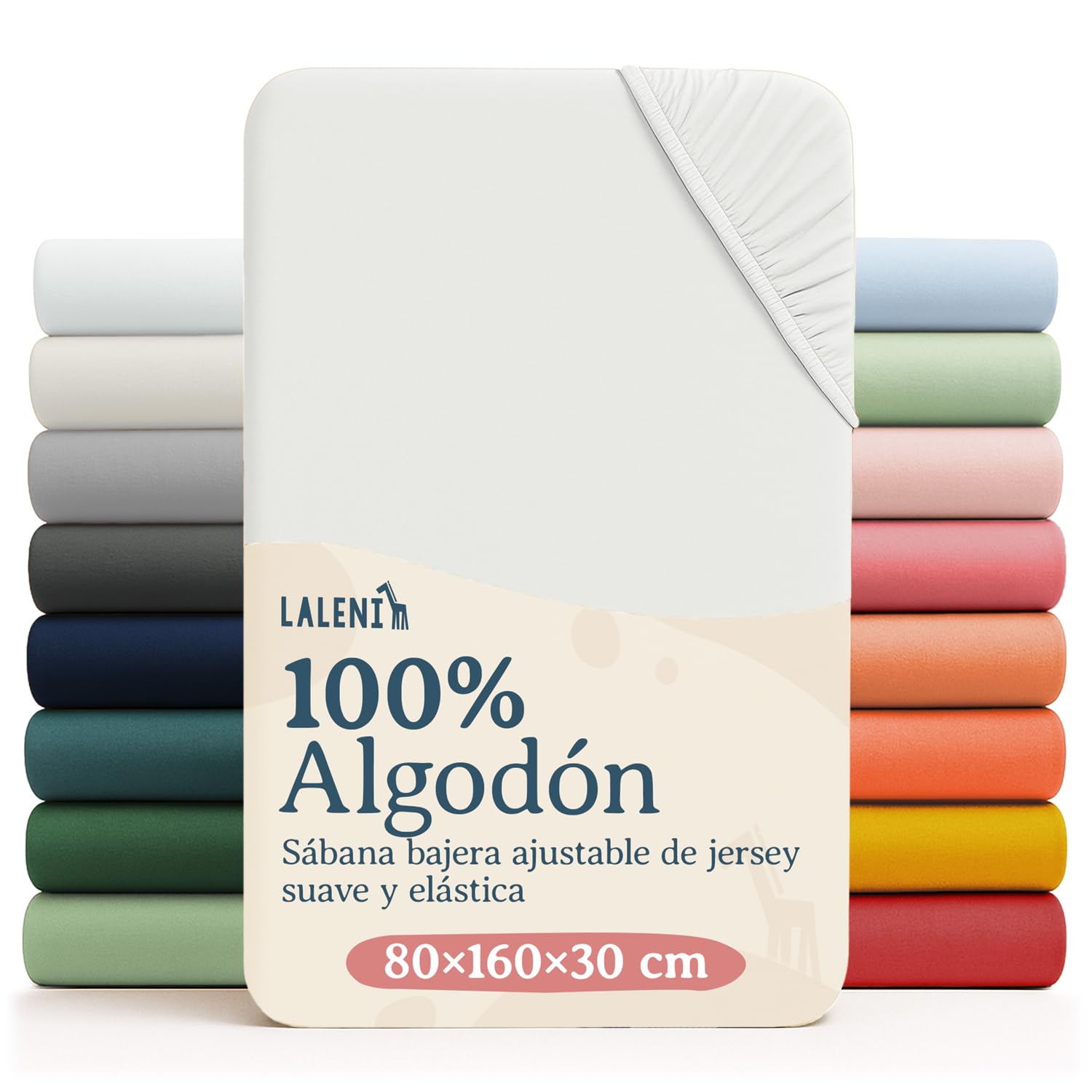 Laleni Sabana Bajera 60to70x120to140x15cm Oeko-Tex - sabanaja Bajera 100% Algodon para Cama de Infantil Set de 2-Ropa de Cama Infantil - para Cuna Bebe Color Moonlight Grey - Gris — view 87