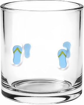 14 Ounce Slippers Icon Juice Glasses, Iconic Clear Glass Cups | Aesthetic Cocktail & Old Fashioned Drinking Glasses for Women, Sister, Friend & Party Gifts