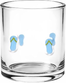 14 Ounce Slippers Icon Juice Glasses, Iconic Clear Glass Cups | Aesthetic Cocktail & Old Fashioned Drinking Glasses for Women, Sister, Friend & Party Gifts