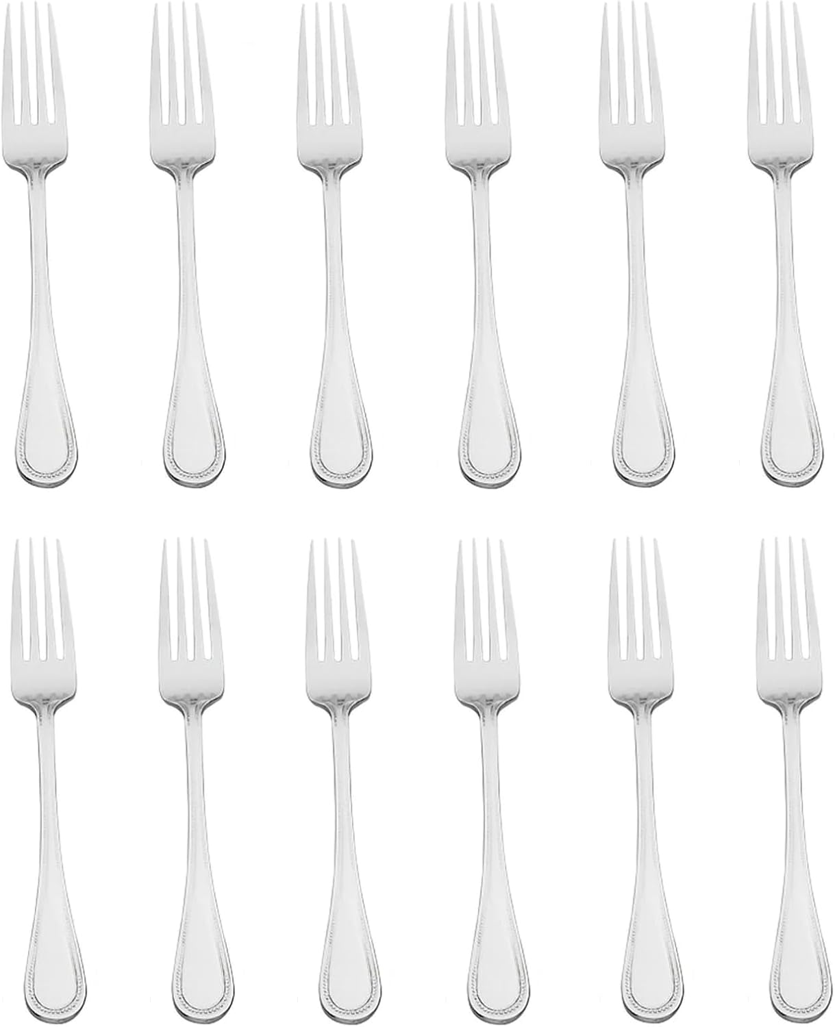 Wallace Continental Bead 18/10 Stainless Steel Dinner Fork (Set of Twelve)