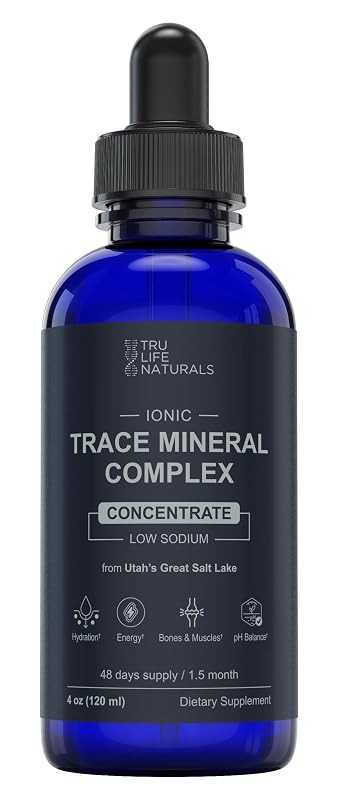 TRULIFE NATURALS Complexo de Minerais Traço, 72+ minerais iônicos do Great Salt Lake, 120 mL
