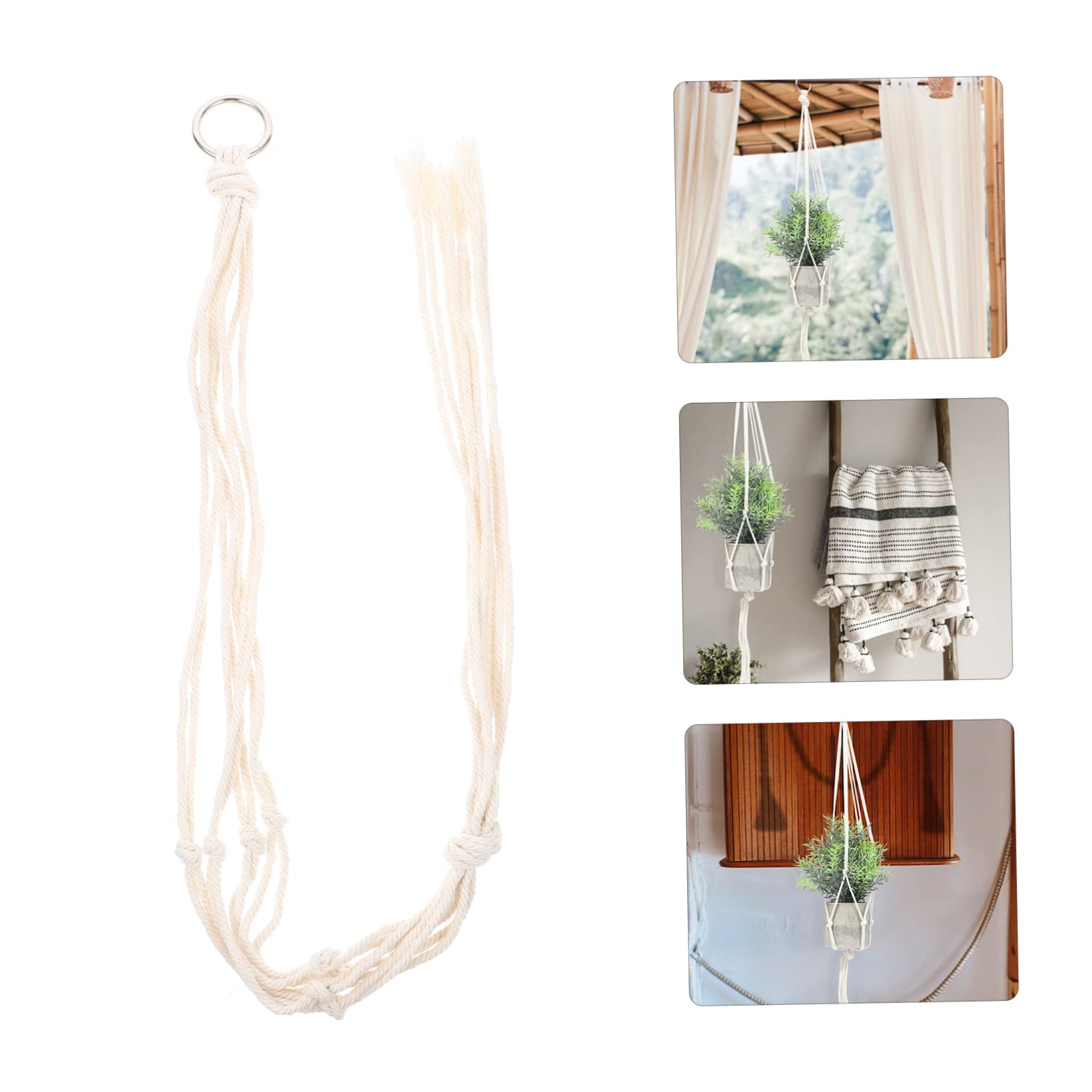 YARNOW 5 Set Di Portavasi Da Appendere in Corda Di Cotone Per Interni Portavasi in Macramè Cestino in Macramè Per Decorazione Da Parete Per Casa 4 Pezzi*5