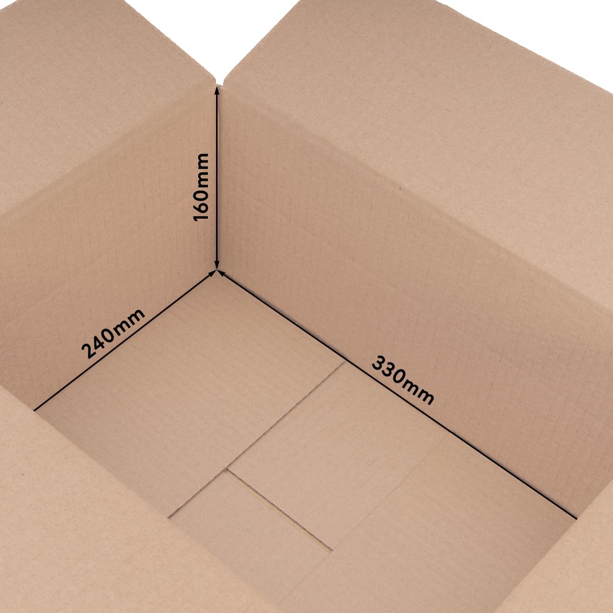 Verpacking Folding Boxes 360 X 200 X 200 Mm Brown (External Dimensions 365 X 205 X 210 Mm) Variable Height At 100 Mm KK 80 Single Corrugated Shipping