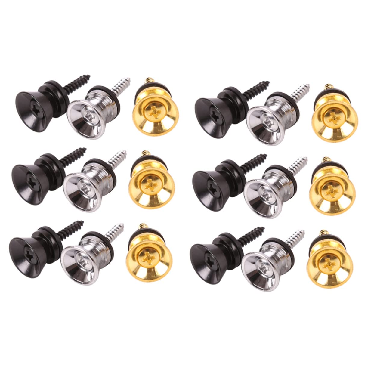 Abaodam 18pcs Guitar Strap Lock Pins Bass Straps Lock for Acoustic Electric Bass