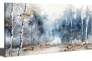 24x48 Blue Landscape Abstract Canvas Wall Art