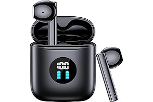 Wireless Earbuds Bluetooth Headphones: 90Hrs Playtime, Microphone, and LED Power Display